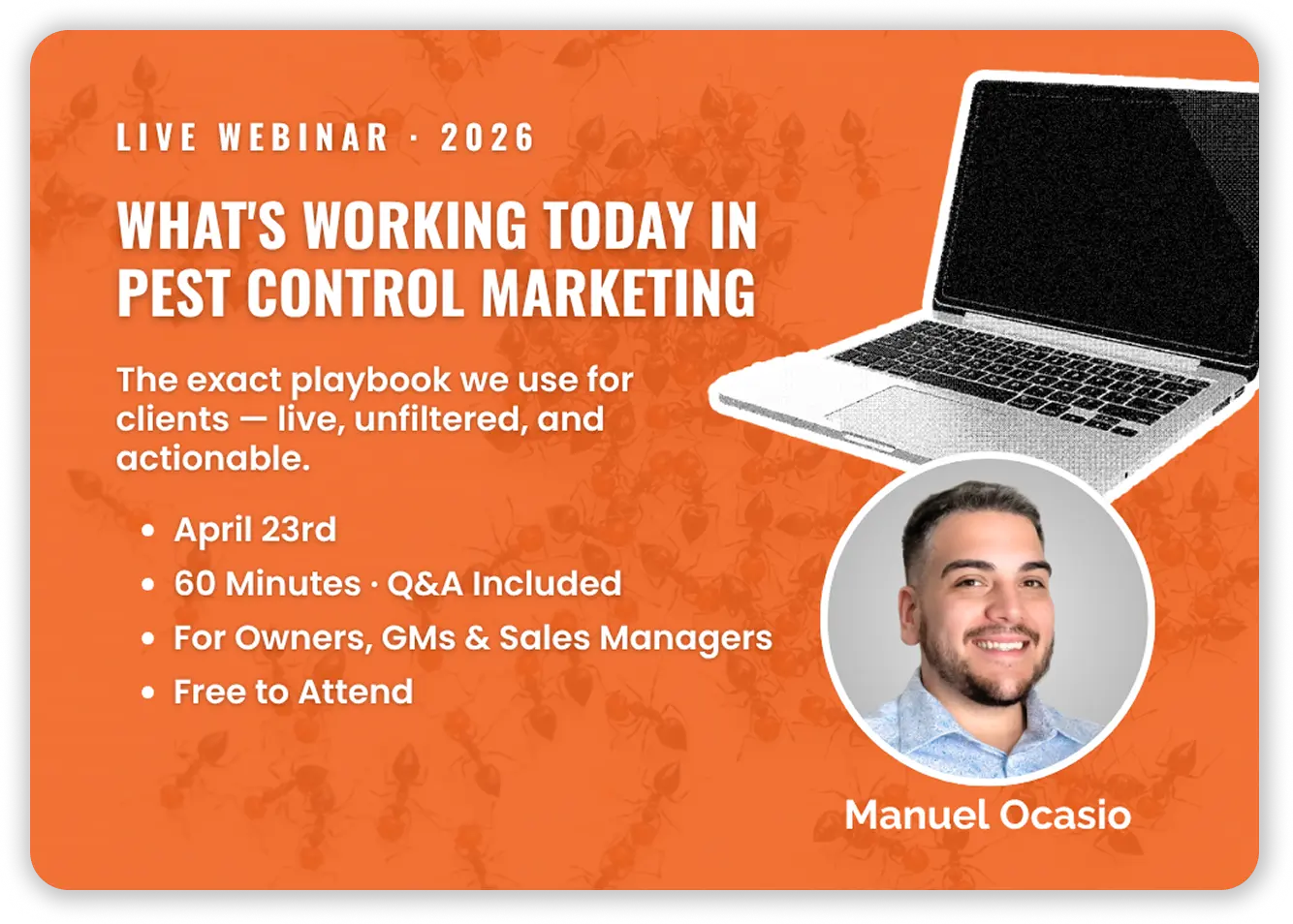 Live Webinar 2026 — What's Working Today in Pest Control Marketing