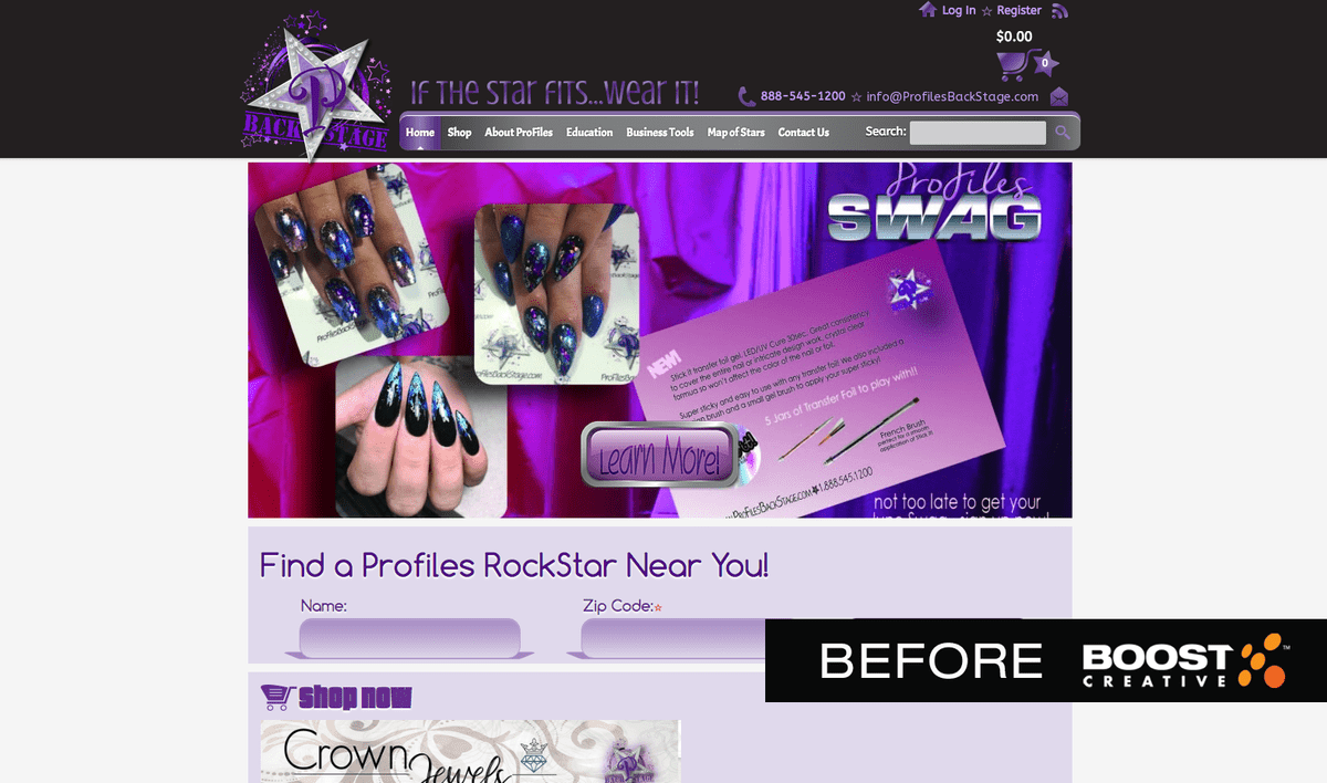 Profiles Website Before