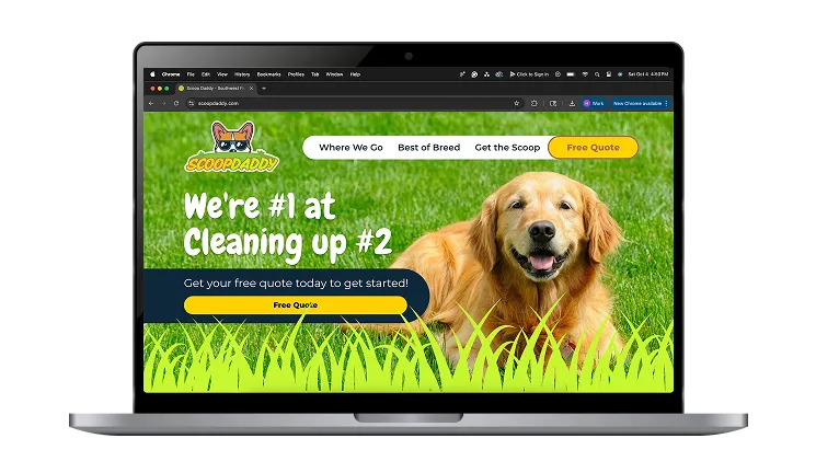 Scoop Daddy website display on monitor